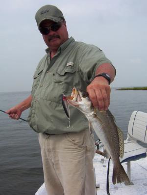 Tim with his first Topwater Trout